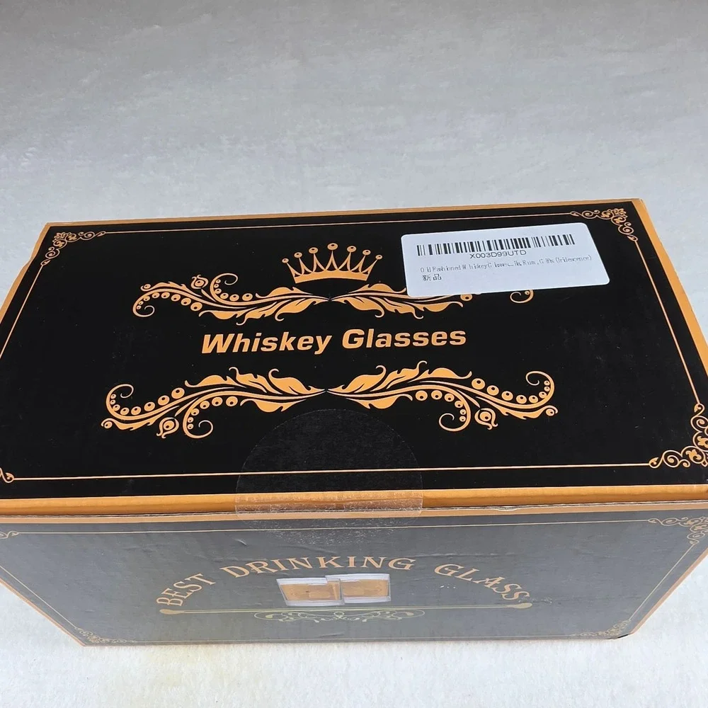 Iridescent Whiskey Glasses‎ Set of 2 Twisted Old Fashioned Rocks Glassware New